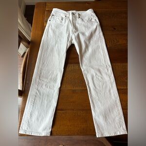 Women’s White Levi’s 501 Straight-Leg Jeans